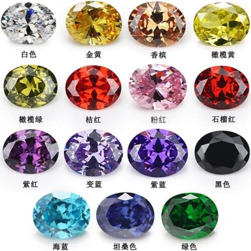 1PCS Per Color Total 15pcs 4x6mm - 10x12mm Over Shape Multicolor Cut Loose Cubic Zirconia Stone CZ Gems Beads for Jewelry DIY