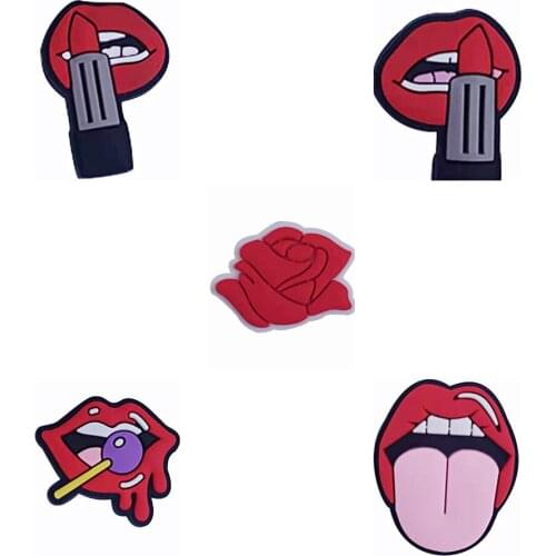 1PCS PVC Cute Cartoon Fridge Magnetic Sticker Lollipop Lips Tongue Lipstick Rose Refrigerator Magnets Office Supplies Blackboard