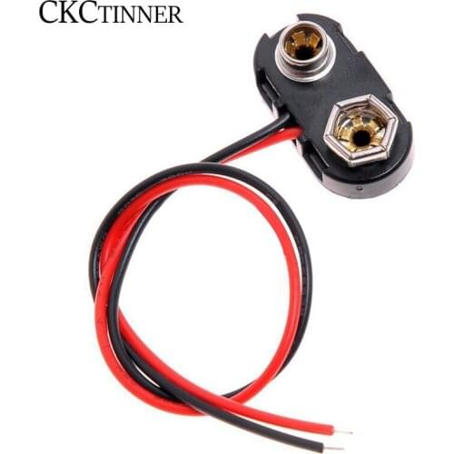 10pcs / lot length 15CM T Type 9V battery snap connector clip lead cables line