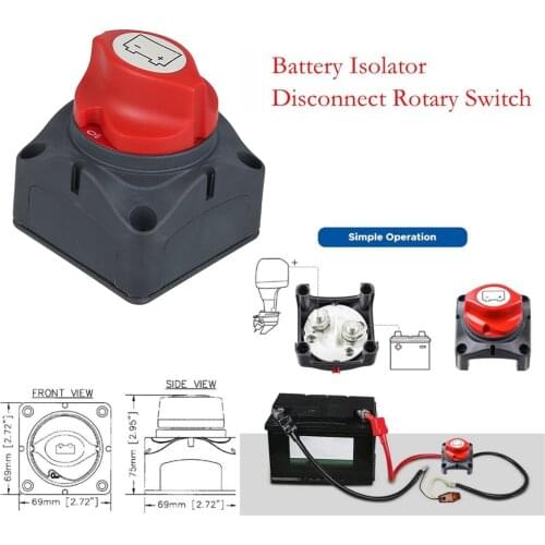 12V-60V 100A-300A Car Auto RV Marine Boat Battery Selector Isolator Disconnect Rotary Switch Cut