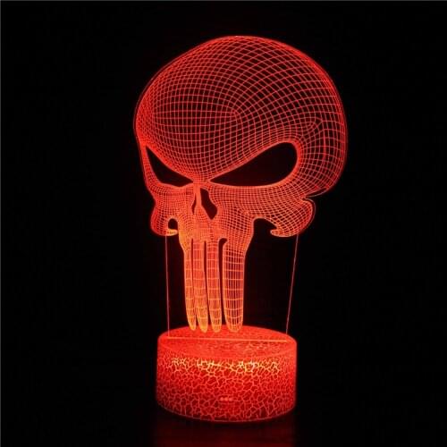 3d Lamp Illusion Night Lights for Bedroom Halloween Decoration Gifts for Boyfriend Birthday Colorful Changeing Skull Table Lamp