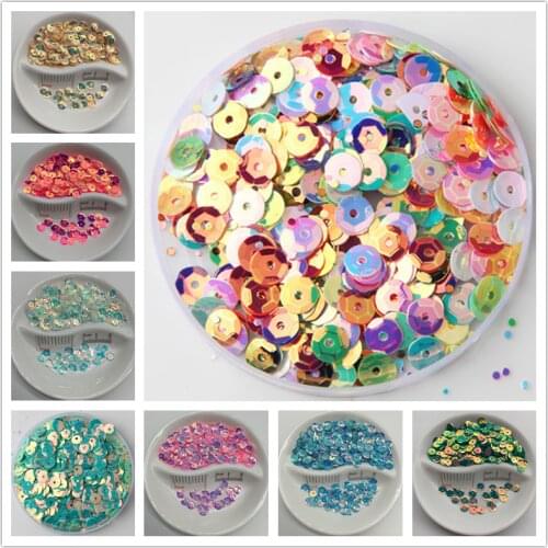 6mm Cup Round Golden Glitter PVC Sequin Paillette Sewing Craft For Wedding Decoration Garment Dress Shoe Cap DIY Wholesale