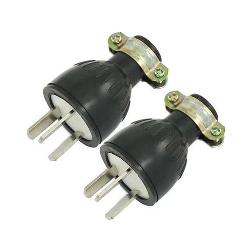 AC 250V 10A Water Resistant AU 3 Pin Power Cord Plug Connector 2 Pcs
