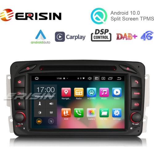Erisin ES8163C 7" 64GB Android 10.0 Car DVD CarPlay & Auto GPS DVR for Benz CLK W209 Viano Vito W463
