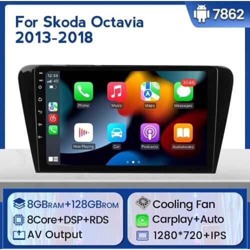8core Android 10 Car multimedia GPS DVD Player For Skoda Octavia A7 III 3 2014 2015 2016 2017 2018 IPS Split Screen DSP 4+64G