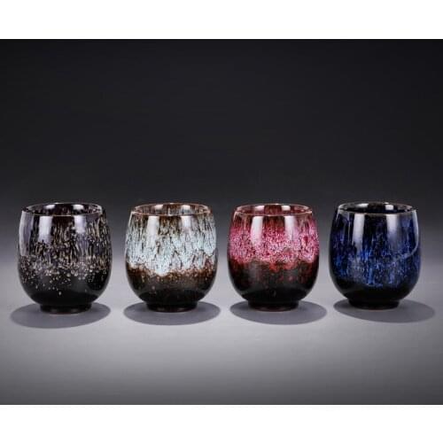 Kung Fu Tea Set Chinese style Glazed Tea Cup Ceramic Teacup 150ml Big Size Tasting Tea Cup Drinking Beer Coffee Wine Whisky Mug