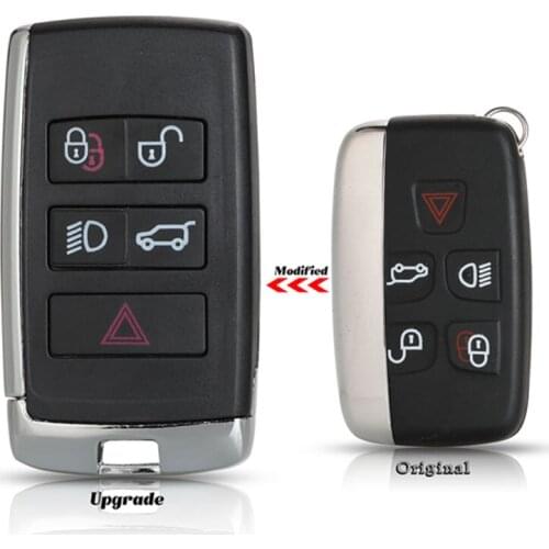 Jingyuqin For Land Rover Range Rover LR2 LR4 For Jaguar F-Pace F-Type XE XF XJ Upgraded Remote Key Shell Case Fob For KOBJTF10A