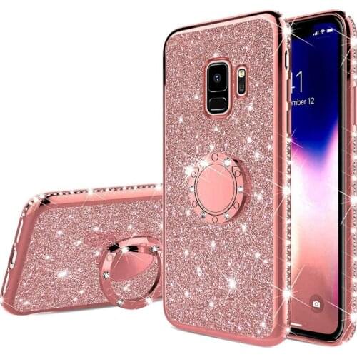 Luxury Bling Ring Soft Cover Case For Samsung Galaxy S8 S9 S10 Plus S10e A10 A20 A20E A30 A40 A50 A60 A70 A6 A8 J4 J6 Plus 2018