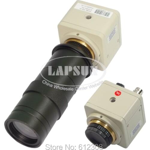 470 TVL 1/3" CCD Digital Industry Microscope Camera + Lens Set BNC Color Video Output C CS Mount Lens Support For SMD Soldering