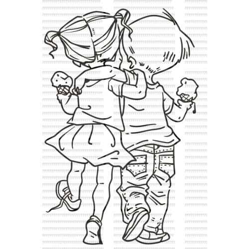 Children Hug Transparent Silicone Rubber Stamp And Metal Die Sheet Cling Scrapbooking DIY Cute Pattern Photo Album