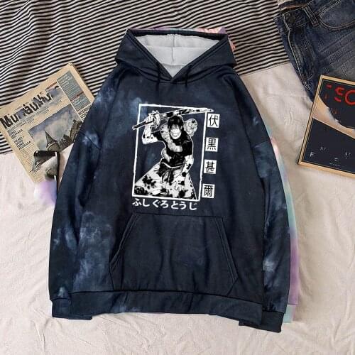 Harajuku Jujutsu Kaisen Comics Fushiguro Megumi Print Hoodies Casual Hoody Hip Hop Streetwear Pullover Tops