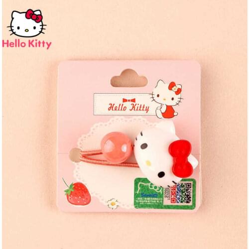 Hello Kitty Girl Heart Hair Ring Cartoon Headdress Tied Hair Rope Hair Accessories Cute Girl Heart Hair Ring Headdress