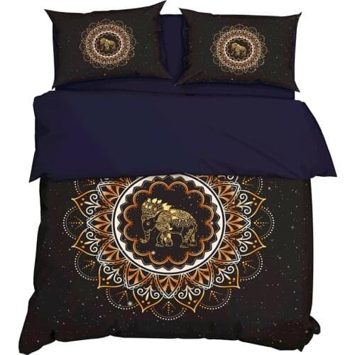 YuXiu 3D Stardust Flower Duvet Covers 3-Pieces set Black Bedding Set Bed Linen Cover and Pillowcase(s) King Queen Full Twin size