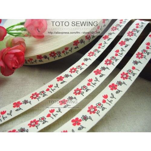 Min.order is $15 (mix order)1.5CM width,beautiful wild flowers Zakka cotton sewing label,FREESHIPPING,TOTO sewing,F001#-2