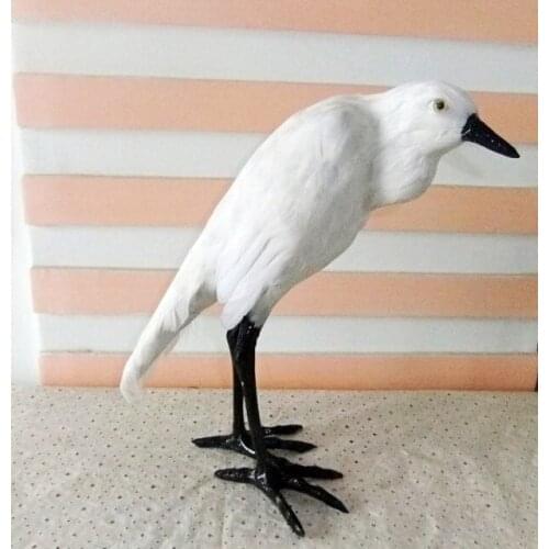 Simulation feather Egret bird model 25X11X30CM toy polyethylene&furs Resin handicraft,Teaching Model props,gift decoration d0101
