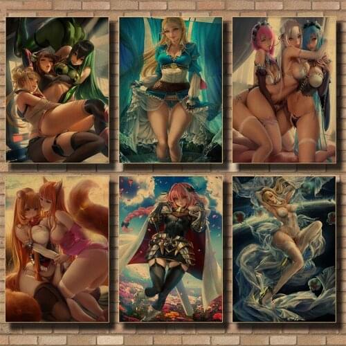 Home Decor Modular Picture Sexy Rem Re:Life in a Different World from Zero Painting Kraft Paper Poster Wall For Home NO.2