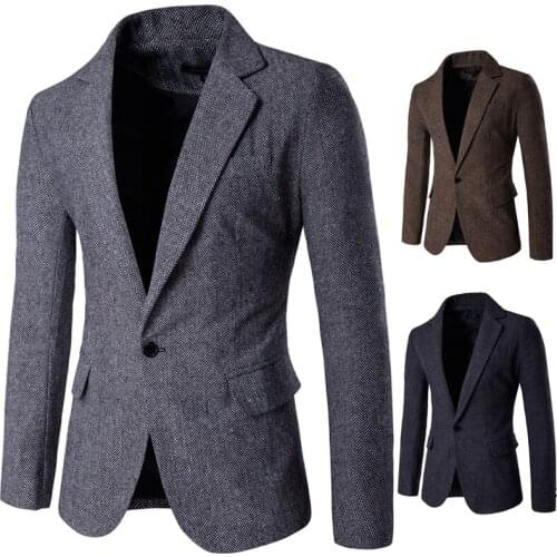 2021 Men Blazer Autumn and Winter New Korean Style Mens Casual Suit Jacket