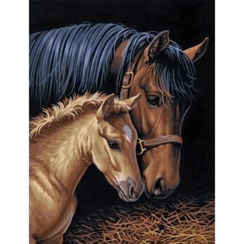 Horse Animal Pre-Printed 11CT Cross Stitch Embroidery Set DMC Threads Handiwork Craft Needlework Handicraft Wholesale Decor
