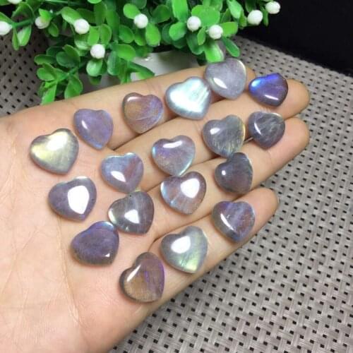 Natural Rainbow Moonstone Heart Healing Labradorite Hearts for Home Decor 1pc