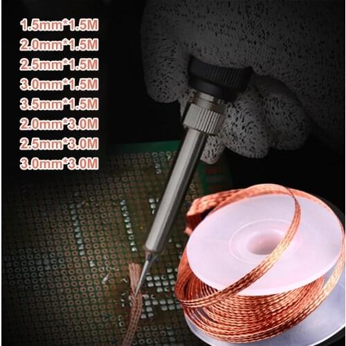 2021 New Length 3M Width 1.5/2.0/2.5/3/3.5mm Desoldering Braid Welding Solder Remover Wire Lead Cord Flux Repair Tool