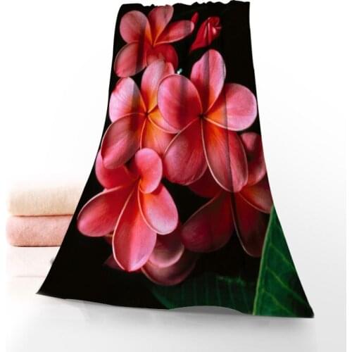 New Custom Plumeria Towel Printed Cotton Face/Bath Towels Microfiber Fabric For Kids Men Women Shower Towels 70X140cm