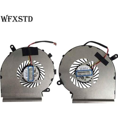 A Pair New Original CPU GPU Cooling Fan For MSI GE62 GE72 PE60 PE70 GL62 PAAD06015SL N302 Laptop Cooler Radiators Cooling Fan
