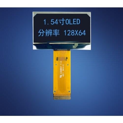 1.54" OLED Display Screen 128*64 Dots Matrix Connector 24PIN FPC Driver SSD1309UG-2864KSWMG01 SSD1309 Controller Support SPI I2C