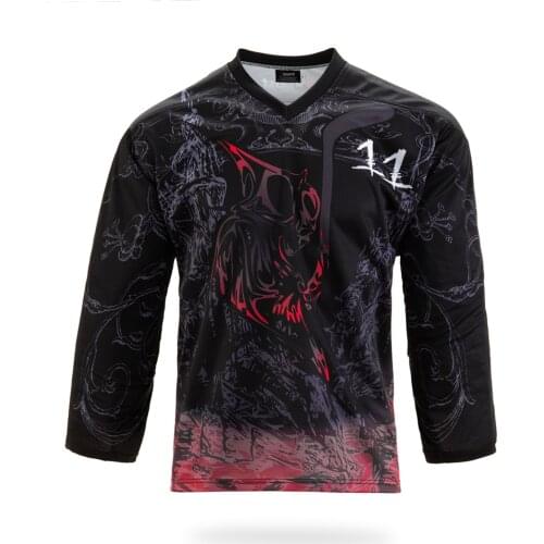 Vimost Personal Name Customization Shirts Sublimated Black Ice Hockey Jersey Team Training Match Teamwear