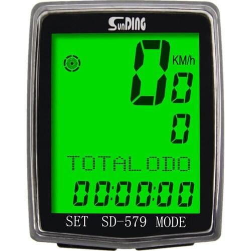 None Practical Bicycle Odometer LCD display wired computer Backlight Speedometer for Riding Bike with button battery SD-579A
