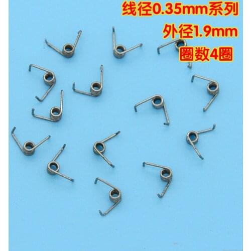 10Pcs 0.32mm wire diameter torsion spring 1.9mm outside diameter small jewelry V-shape springs 5mm Length 4 Turns