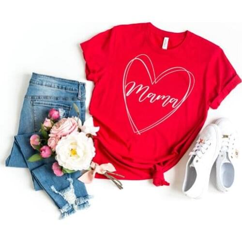 Mama Love Gift For Shirt mom Lover Fashion Short Sleeve Cotton Harajuku women clothing Graphic Female mother Clothing O Neck