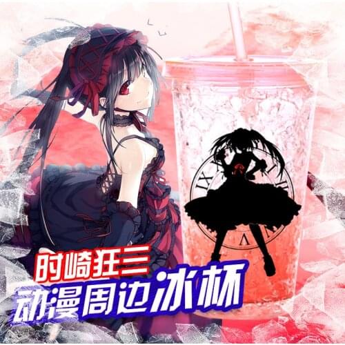 Fate/stay night Anime Ice cup Crushed ice cup Yuuki Asuna cosplay Cute and fresh plastic drinking cup with straw Tokisaki Kurumi