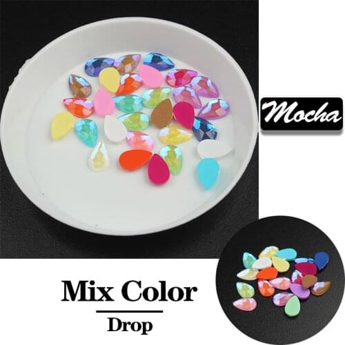 30pcs mocha color nail art rhinestone 10 color glass material girls fashion used for 3D nail art decoration items