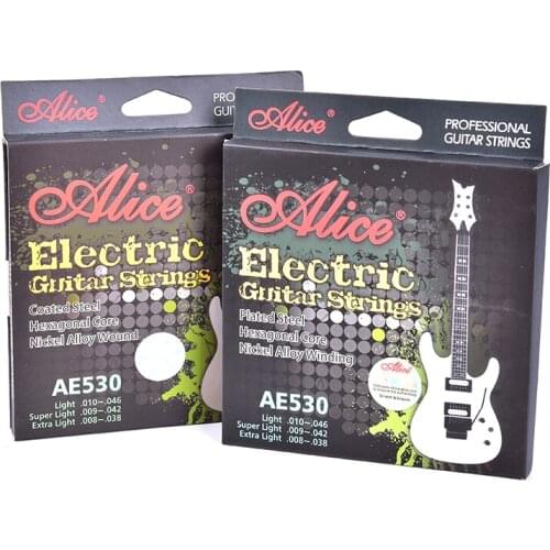 For AE530 Electric Guitar Strings 6pcs/set Light Super Light Extra Light Nickel Alloy Wound Full Set Hexagonal Core