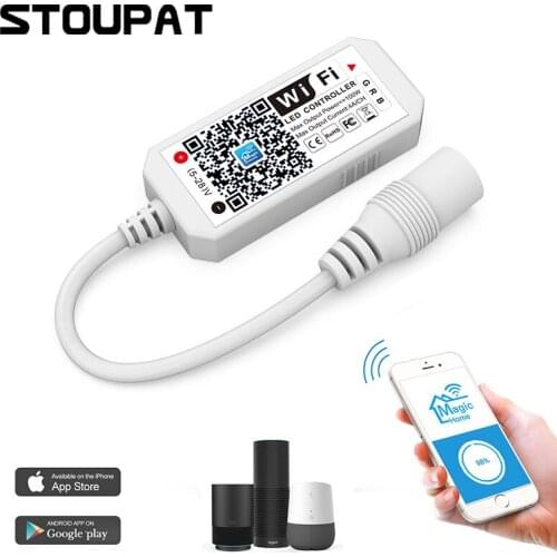 DC5V-28V RGB RGBW LED Lights Strip Controller WiFi Music Voice Remote Control for 3528 5050 Tape Light Dimmer Adjust Brightness