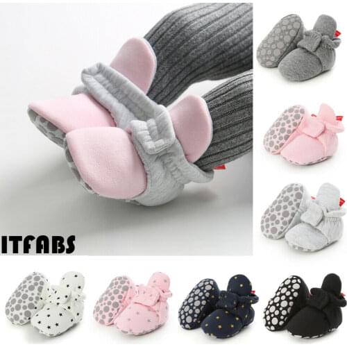Newborn Baby Girls Boys Warm Socks Shoes Boy Girl Star Print Toddler First Walkers Booties Cotton Soft