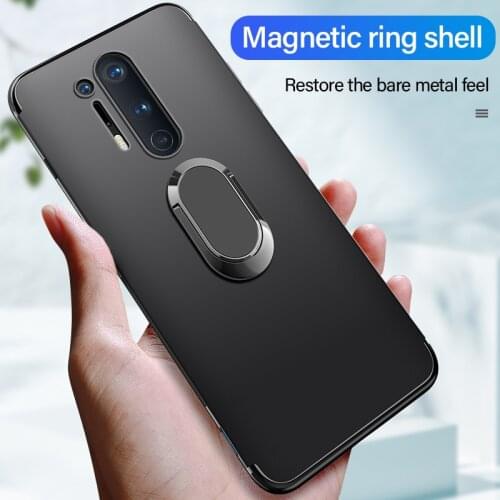 Ultra-thin Magnetic Holder Soft Silicone Phone Case For Oneplus 8 7T 7 Pro 6T 6 5T 5 Stand Finger Ring Bracket Cover