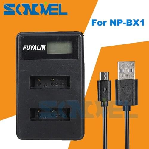 USB LCD Dual Battery Charger For Sony NP-BX1 H400 HX300 HX50V HX50 HX90 HX400 HDR AS10 AS15 AS20 RX1 RX100 RX1R II RX100 V
