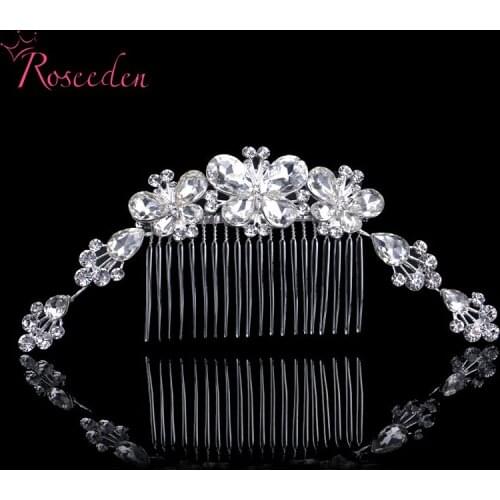 Vintage bridal hair accessories wedding headdress Rhinestone Clear Crystal Butterfly Bridal Wedding Jewelry hair clip RE308