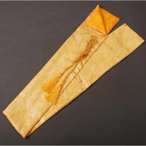 High-grade Soft and Delicate Yellow Sword Bag for Japanese Samurai Katana Nice Sword Accessory Exquisite Gift or Collection