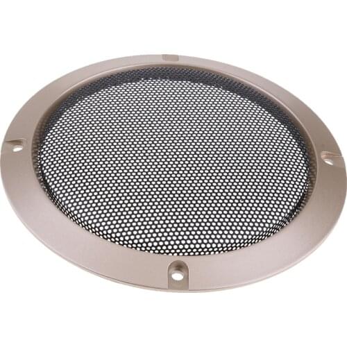 5 Inch Replacement Round Speaker Protective Mesh Cover Case With 4 Pcs Screws Gold