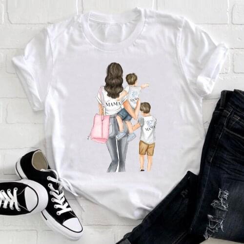 Women Short Sleeve Boy Son Cute 90s Mom Mama Mother Cute Fashion Clothes Ladies Graphic Print Tee Top Tshirt Female T-shirt