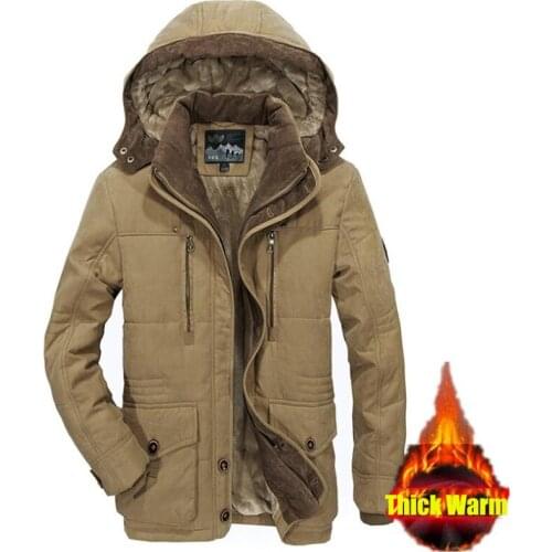 Plus Size 5XL 6XL Winter Jacket Men Outerwear Thicken Fleece Warm Windproof Coat Mens Casual Windbreaker Hooded Military Jackets