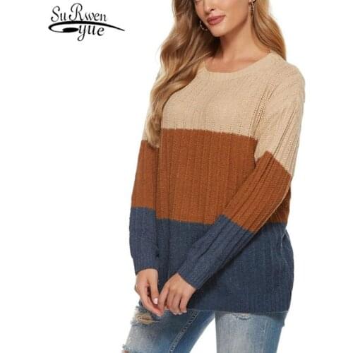 Winter Clothes Women Fashion Loose Bottoming Sweater 2021 Korean Style Striped Long Sleeve Womens Knitwear Pull Femme 11755