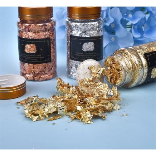 1 Bottle Gold Leaf Flakes Resin Filler Gold Silver Confetti Filling For DIY Epoxy Resin Craft Nail Art Foil Paper Jewelry Making