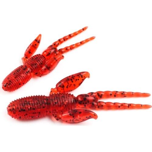 10 Pieces 2g/4g 6cm/7.5cm Soft Red Crab Bait Sea Lake Fishing Lure Artificial Lures for Long Shot PVC Material