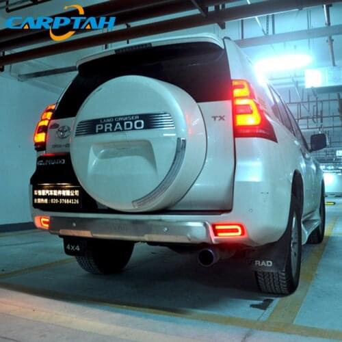 2PCS For Toyota Land Cruise Prado 150 FJ150 LED Rear Fog Lamp Car LED Bumper Light Brake Light Turn Signal Indicator Reflector