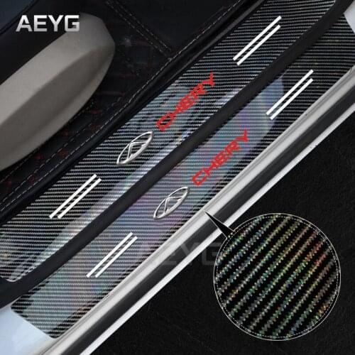 Car Door Sill Carbon Fiber Sticker For Chery TIGGO 2 3 4 5 7 Pro 8 3X A1 QQ Arrizo Threshold Protector Decals Vinyl Accessories