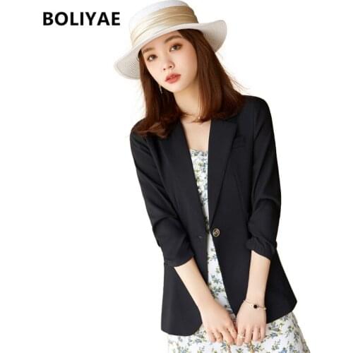 BOLIYAE Women's Blazers With Short Sleeves