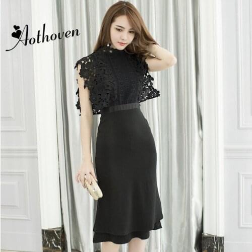 2018 Summer Dresses Black O Neck Sleeveless Lace Patchwork Women Dress Office Elegant Sexy Party Vintage Slim Bandage Midi Dress